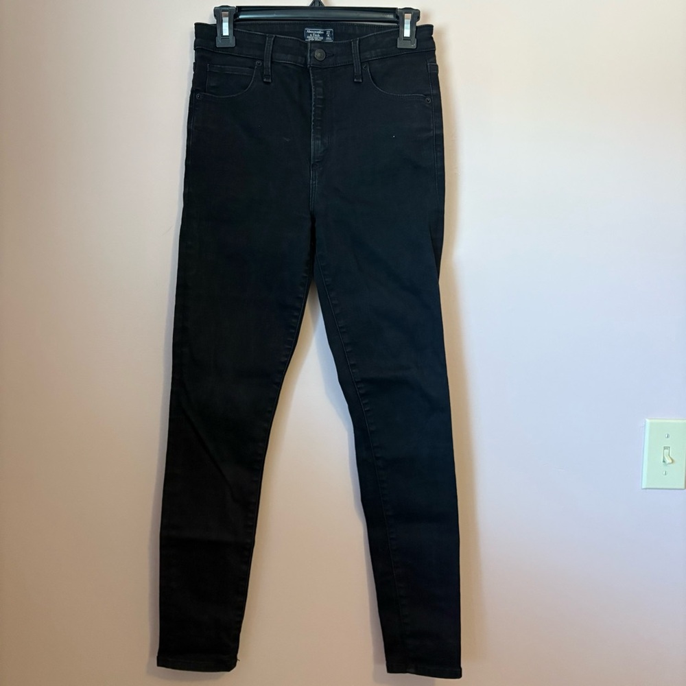💙Abercrombie & Fitch 4/27 Black Skinny Jeans High-Waisted Stretch